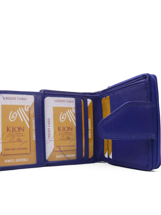 Small Leather Women's Wallet Classic Blue