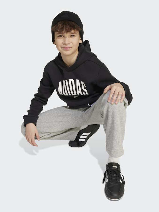 Kids Sweatshirt with Hood and Pockets Black Essentials