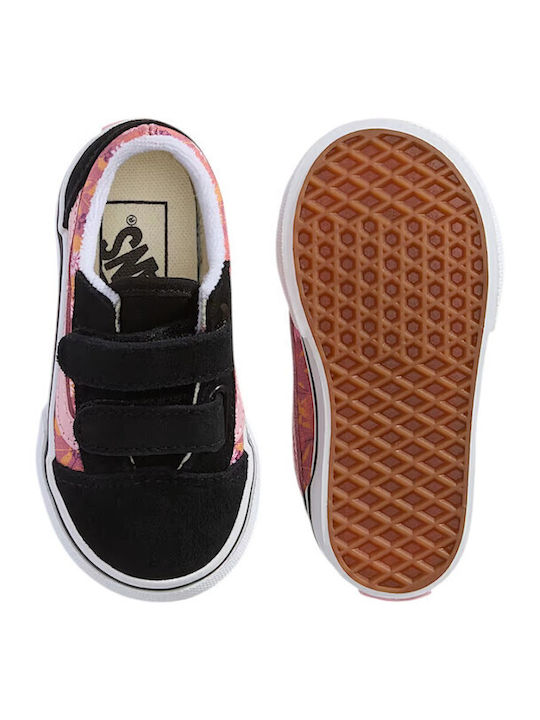 Old Skool V Kids Sneakers With Hoop & Loop Closure Pink