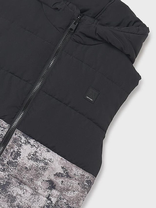 Kids' Casual Jacket Sleeveless with Hood Black