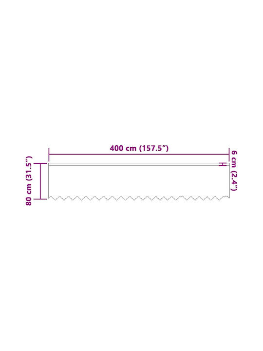 vidaXL Перде за Прозорец с Плик с Писалка Бяло 400x80см