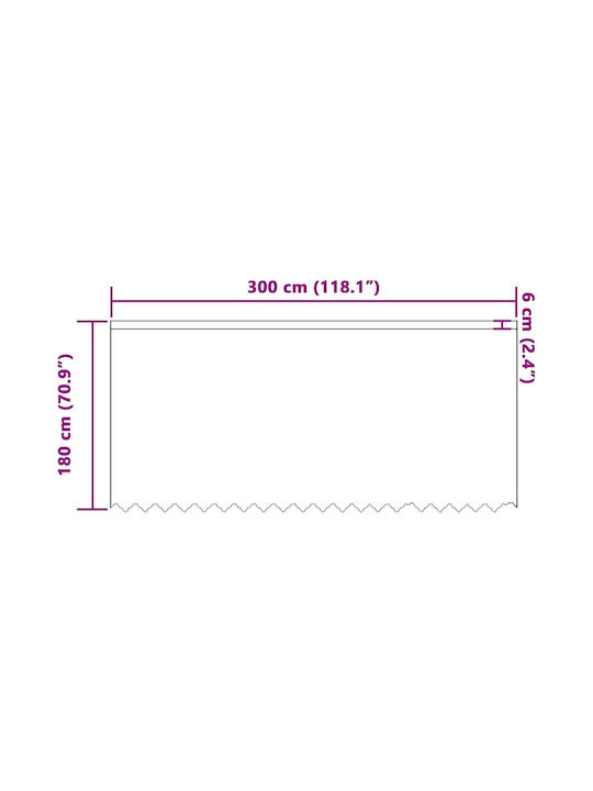 vidaXL Κουρτίνα Παραθύρου με Τρέσα Λευκή 300x180εκ.