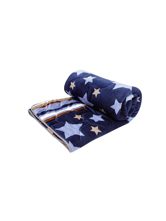 Alcam Stars Fleece Tagesdecke Doppelbett Blau 200x220cm