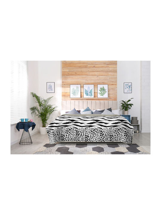 Alcam Zebra Κουβερλί Διπλό Γκρι 200x220cm
