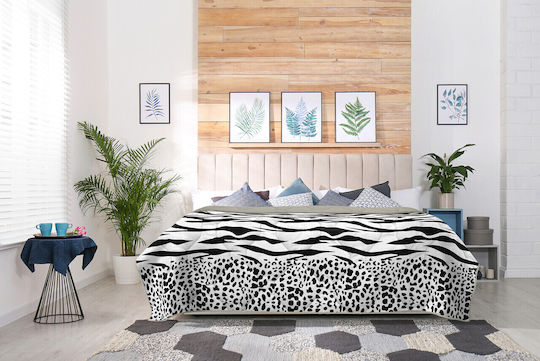 Alcam Zebra Cuvertură Dublu Gri 200x220cm