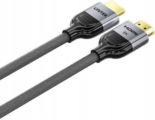 Unitek HDMI 2.1 Ultra High Speed 48Gbps 4K 120Hz HDR VRR Braided Cable HDMI Male - HDMI Male 2m Black