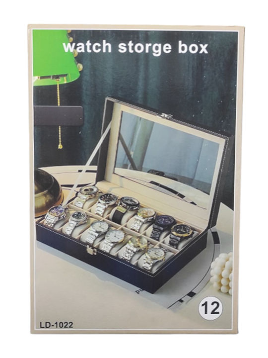 Leather Watch Case 12 Slots Velvet Interior Lining Glass Lid 30x20x7.5cm Ld-1022 Leather Watch Case 12 Slots Velvet Interior Lining Glass Lid 30x20x7.5cm Ld-1022
