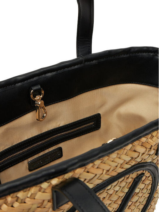 Samuela De piele Geantă de damă De umăr Beige Black
