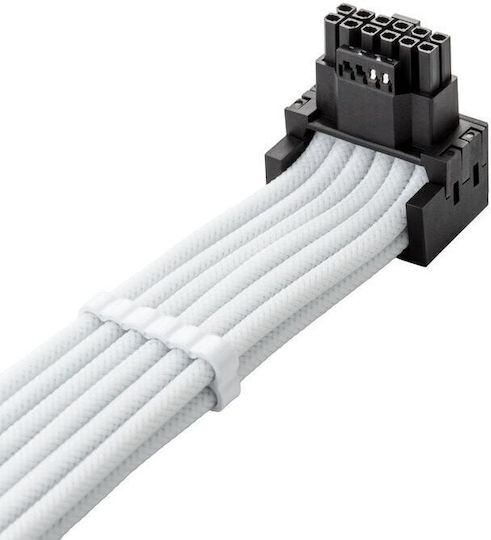 Cablemod Universal Pro Modmesh 16-pin To 16-pin Cable 90 Degree Connector Sleeved Stealthsense White 60 Cm Var A