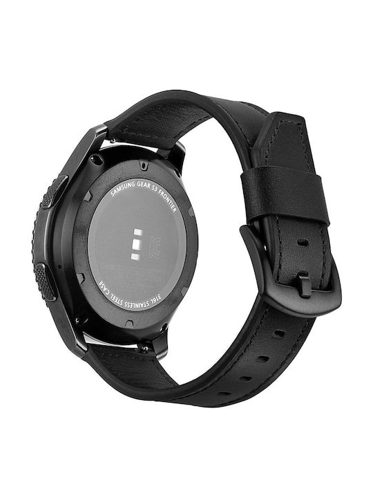 Curea din piele Negru 22mm