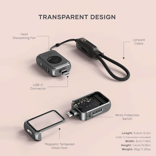 Satechi Hard Drive Case M.2 SATA III NVME with connection SATA Thunderbolt Type-C in Gray color