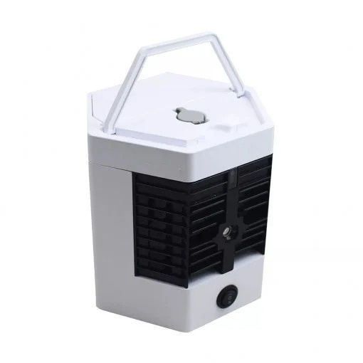 Mini aparat de aer condiționat portabil cu mâner USB alimentat 3 setări de viteză filtru detașabil rezervor de apă 750 ml Alb Negru