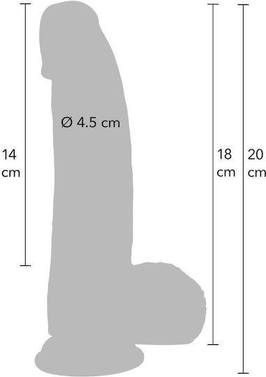 Dildo realist Cu ventuză Flesh 18cm