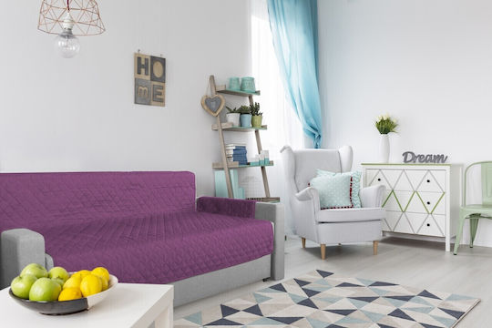 Alcam Husă Elastică Canapea cu trei locuri Purple/vanilla 1buc