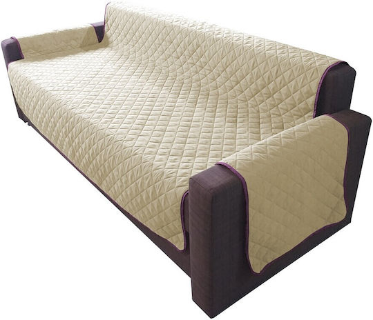Alcam Husă Elastică Canapea cu trei locuri Purple/vanilla 1buc