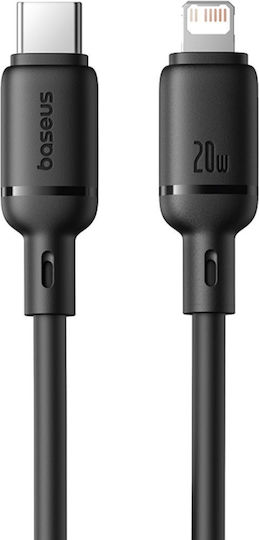 Baseus Silky Series Редовна USB-C към Lightning кабел 20W Черен 1м (P10377700113-00)