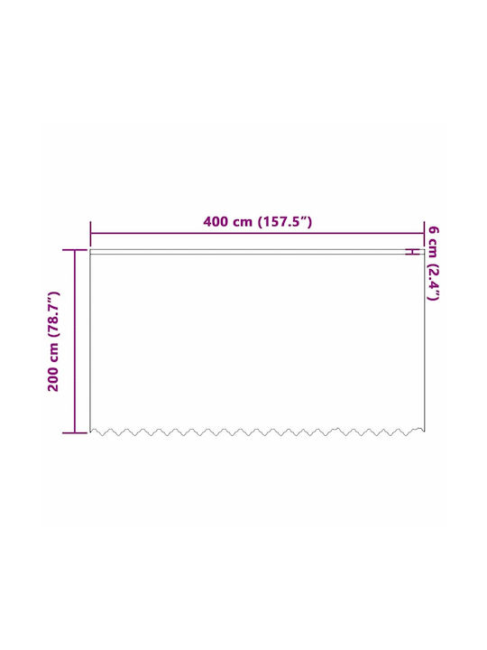 vidaXL Perdea Fereastră Cu Coafură Albă 400x200cm