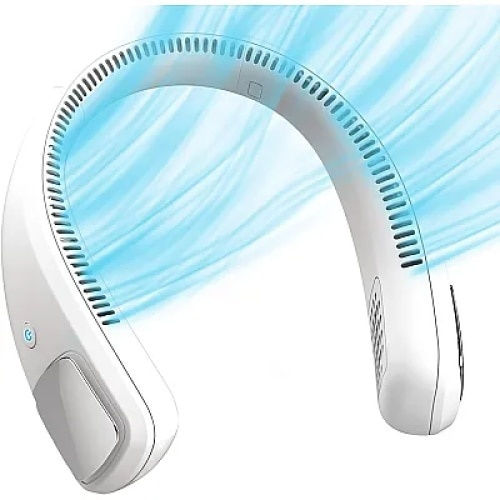 Ventilator Portabil De Gât 3 Viteze Baterie Încărcare USB Alb
