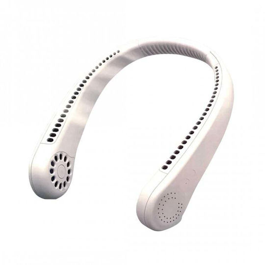 Ventilator Portabil De Gât Cu 3 Viteze 5w Putere Încărcare Usb Alb