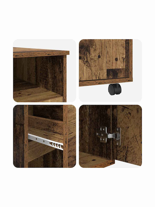 Computer Office Wooden Coffee with Metal Legs 91x50x77cm