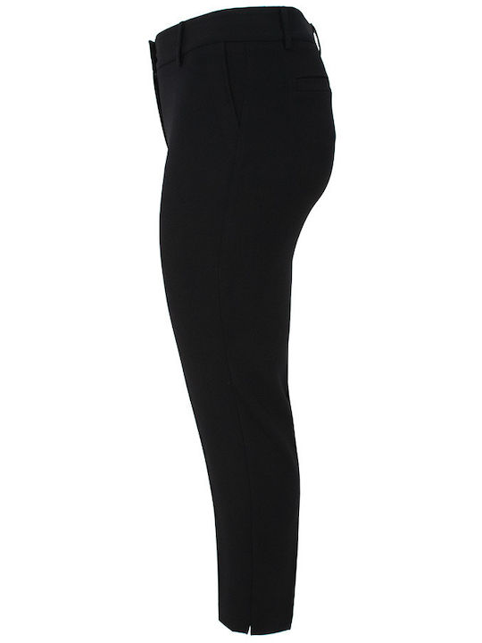 Damen Stoff Hose in Schlanker Passform Black