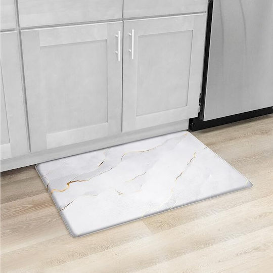 Rectangular Kitchen Mat Waterproof with Anti-slip Underlay Green 74x43εκ.