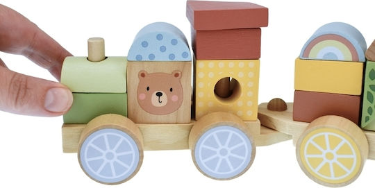 Tooky Toys Set with Train made of Wood for 3+ years+ Years