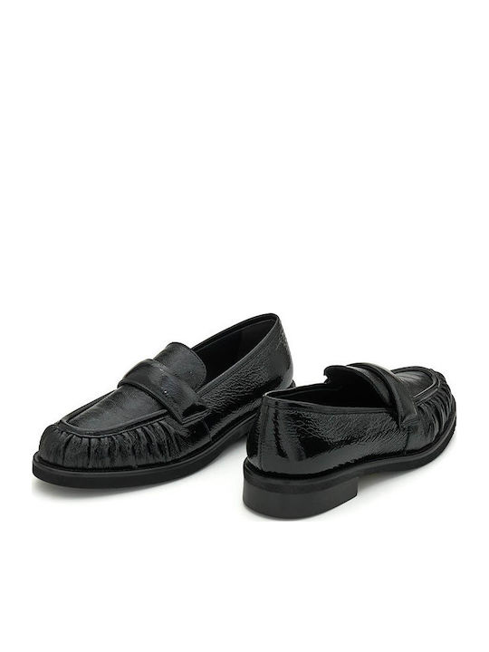 Δερμάτινα Γυναικεία Loafers σε Μαύρο Χρώμα