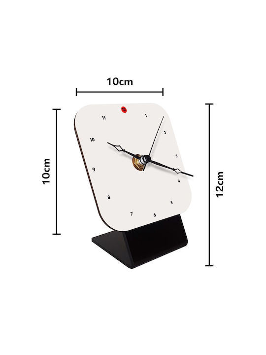 Koupakoupa Steves Lava Chicken Tabletop Clock with Indicators Wooden KP 31066 Clock Desk Square