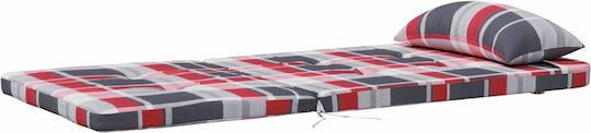 vidaXL Garden Chair Cushions with Backrest Red Checkered 2 Pieces 58x77cm