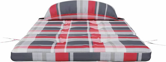 vidaXL Garden Chair Cushions with Backrest Red Checkered 2 Pieces 58x77cm