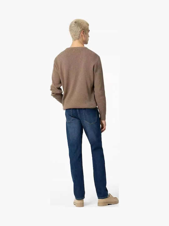 Ανδρικό Παντελόνι Τζιν Ελαστικό με Relaxed Straight Εφαρμογή Medium Blue