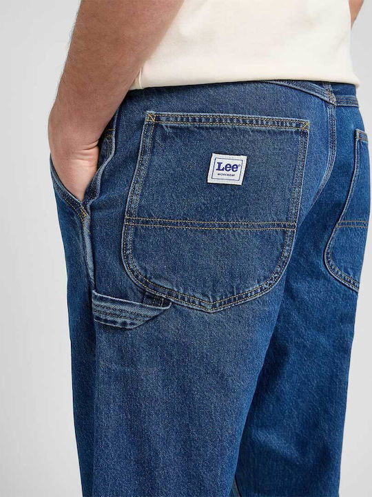 Pantalon De Blugi Pentru Bărbați Carpenter Cu Fit Relaxed Tapered Culoare Albastră