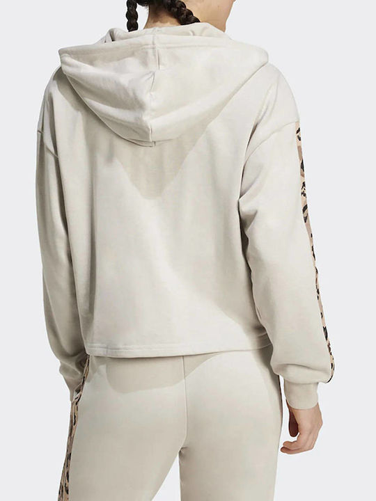 Women's Sweatshirt Jacket Hooded Ecru