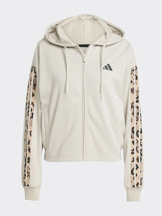 Women's Sweatshirt Jacket Hooded Ecru