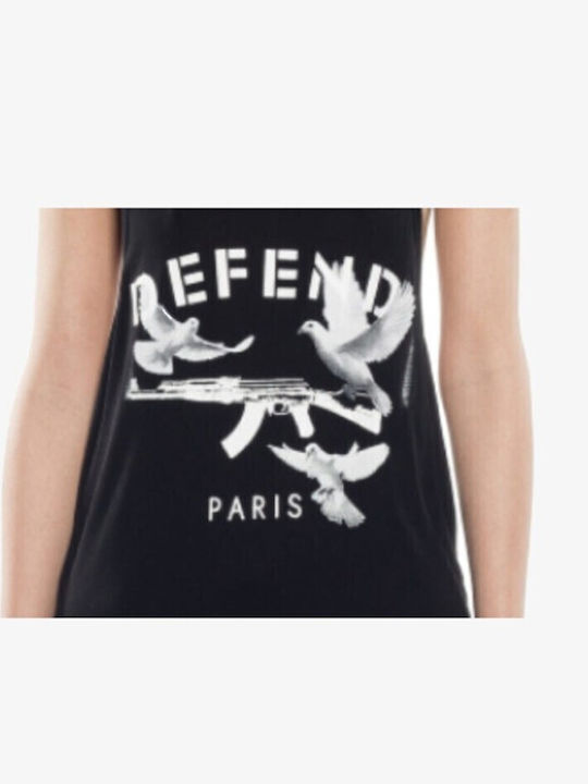 Damen Bluse Ärmellos Black