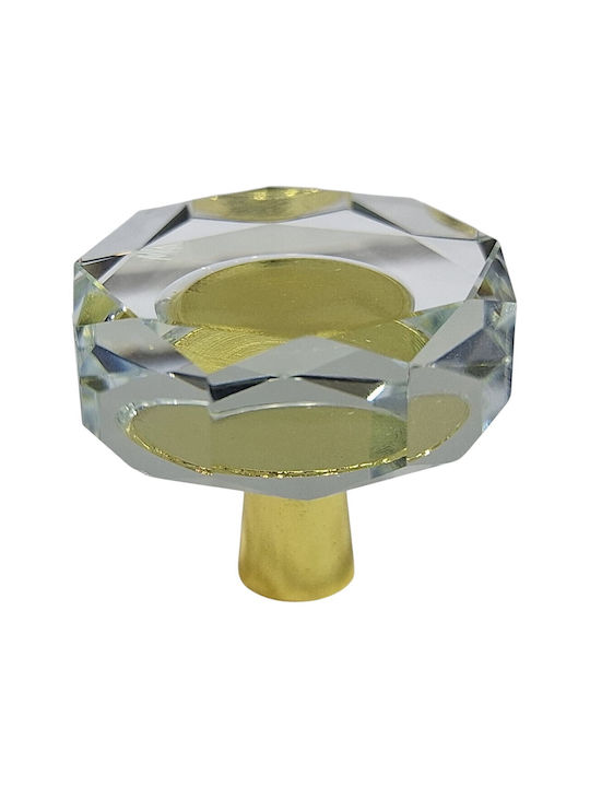 ACM Knob Furniture made of Metallic & Zamak & Crystal Gold-glossy 11952-000-ORO1 1pcs