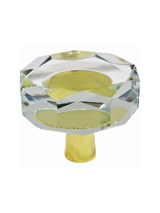ACM Knob Furniture made of Metallic & Zamak & Crystal Gold-glossy 11952-000-ORO1 1pcs