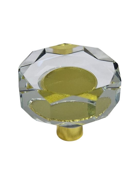 ACM Knob Furniture made of Metallic & Zamak & Crystal Gold-glossy 11952-000-ORO1 1pcs