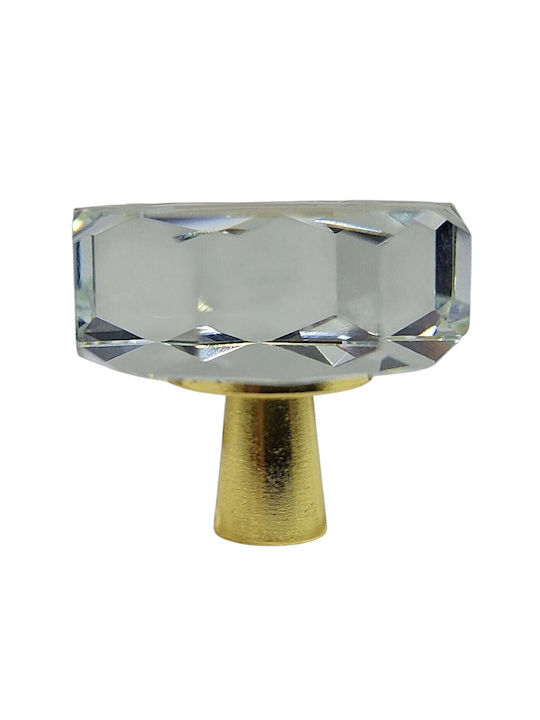 ACM Knob Furniture made of Metallic & Zamak & Crystal Gold-glossy 11952-000-ORO1 1pcs