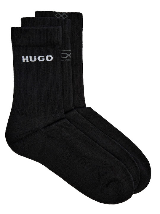 Hugo Qs Rib Geo Cc Herren Socken Black 3Pack