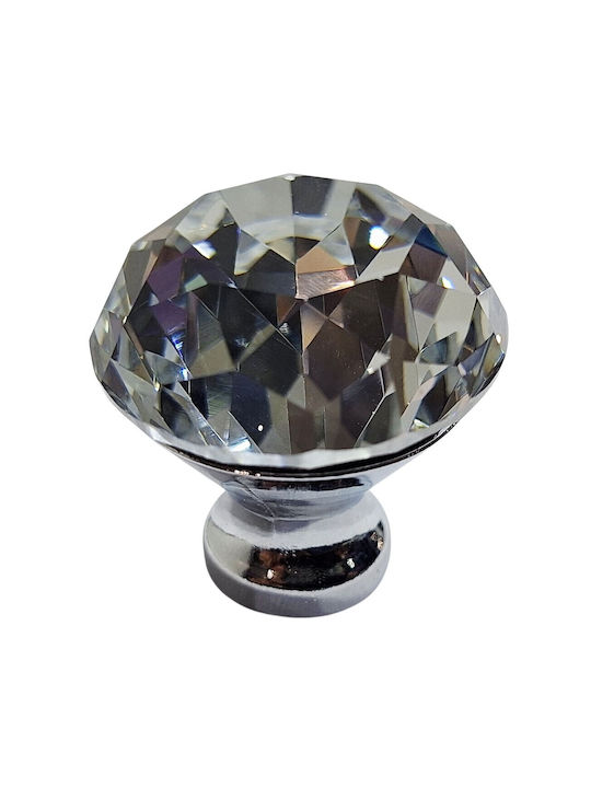 ACM Knob Furniture made of Metallic & Zamak & Crystal Chrome Glossy 30mm (Center Distance 30mm) 11987-000-ORO1 1pcs