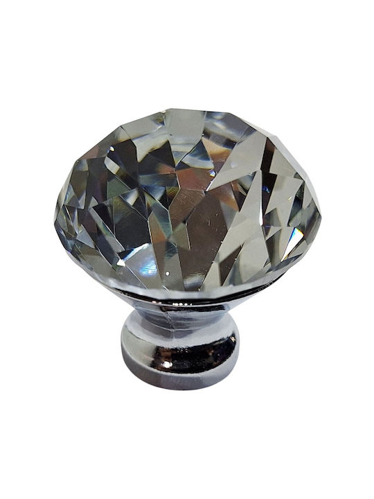 ACM Knob Furniture made of Metallic & Zamak & Crystal Chrome Glossy 30mm (Center Distance 30mm) 11987-000-ORO1 1pcs