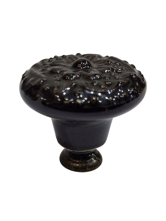 Premier Antique Knob Furniture made of Zamak & Porcelain & Metallic Black 35mm (Center Distance 35mm) 11949-000-ARG1 1pcs