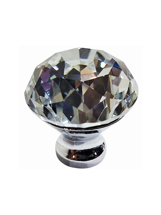 ACM Knob Furniture made of Metallic & Zamak & Crystal Chrome Glossy 30mm (Center Distance 30mm) 11987-000-ORO1 1pcs