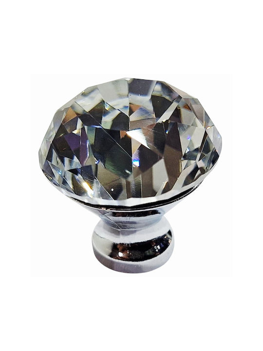 ACM Knob Furniture made of Metallic & Zamak & Crystal Chrome Glossy 30mm (Center Distance 30mm) 11987-000-ORO1 1pcs