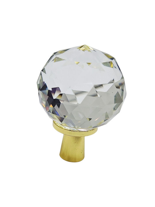 ACM Knob Furniture made of Metallic & Zamak & Crystal Gold-glossy 12018-000-ORO1 1pcs