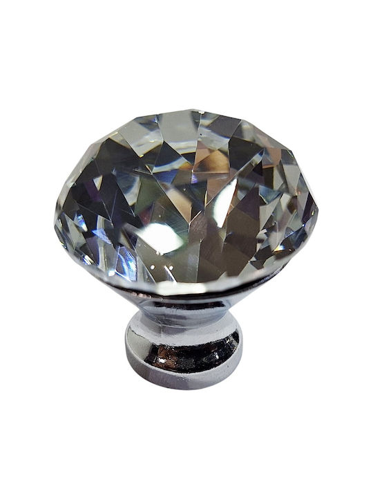 ACM Knob Furniture made of Metallic & Zamak & Crystal Chrome Glossy 30mm (Center Distance 30mm) 11987-000-ORO1 1pcs