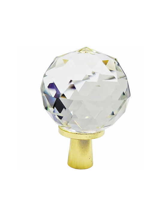 ACM Knob Furniture made of Metallic & Zamak & Crystal Gold-glossy 12018-000-ORO1 1pcs