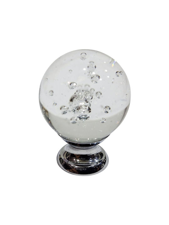 Steel-Nova Knob Furniture made of Crystal & Metallic & Zamak Murano Crystal 30mm (Center Distance 30mm) 12005-000-MOUR 1pcs